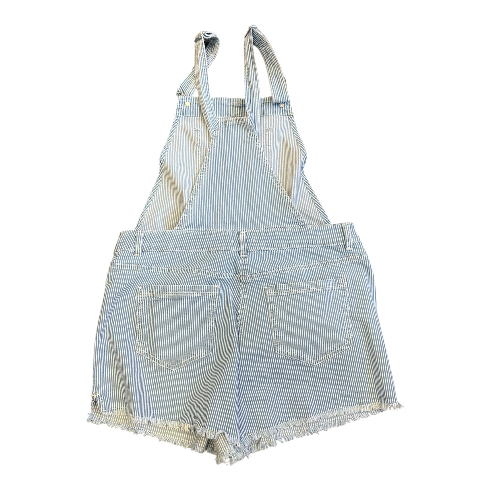 Denim stripe denim shorts dungarees
