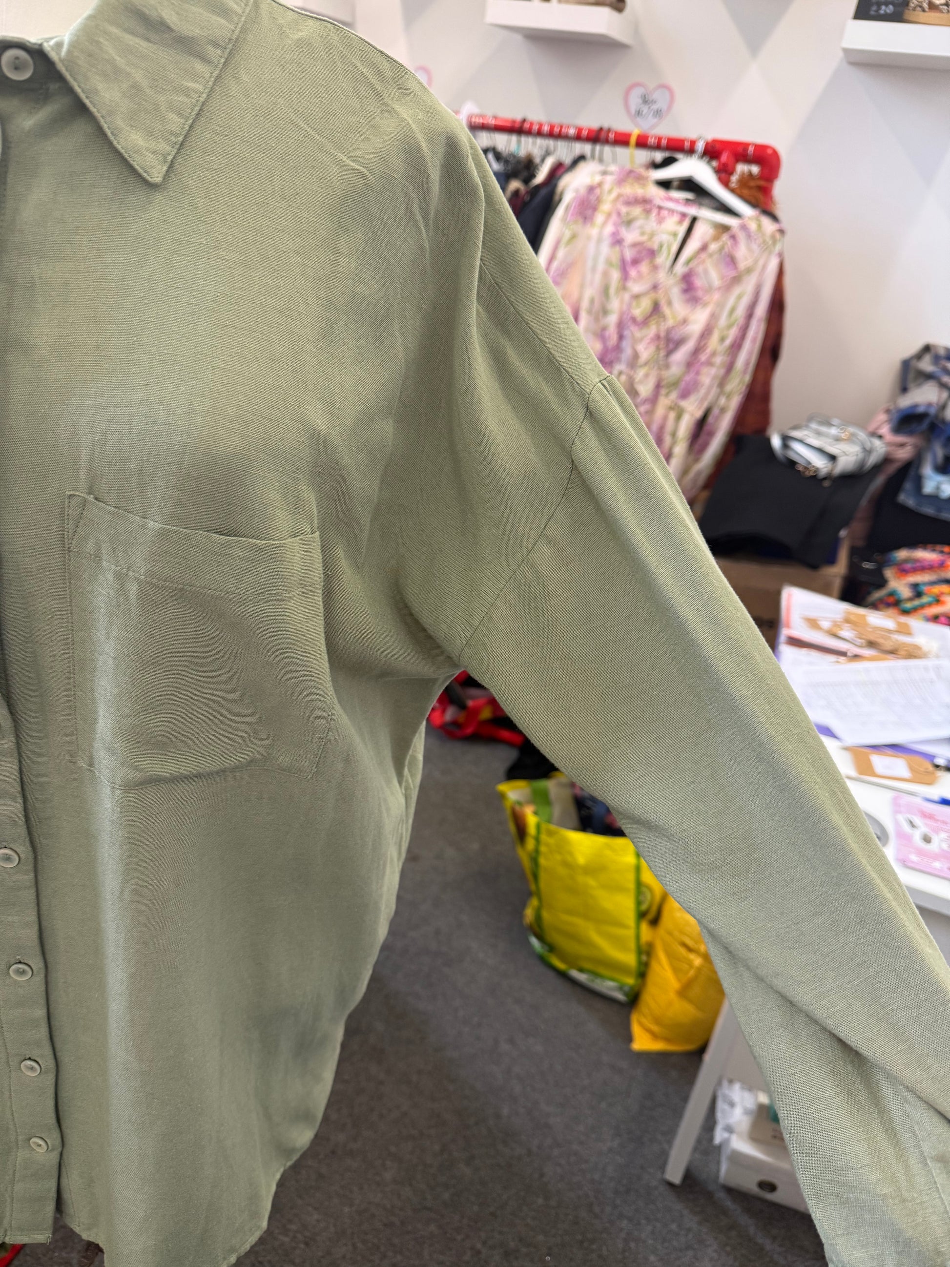 Nutmeg khaki long sleeved oversize shirt