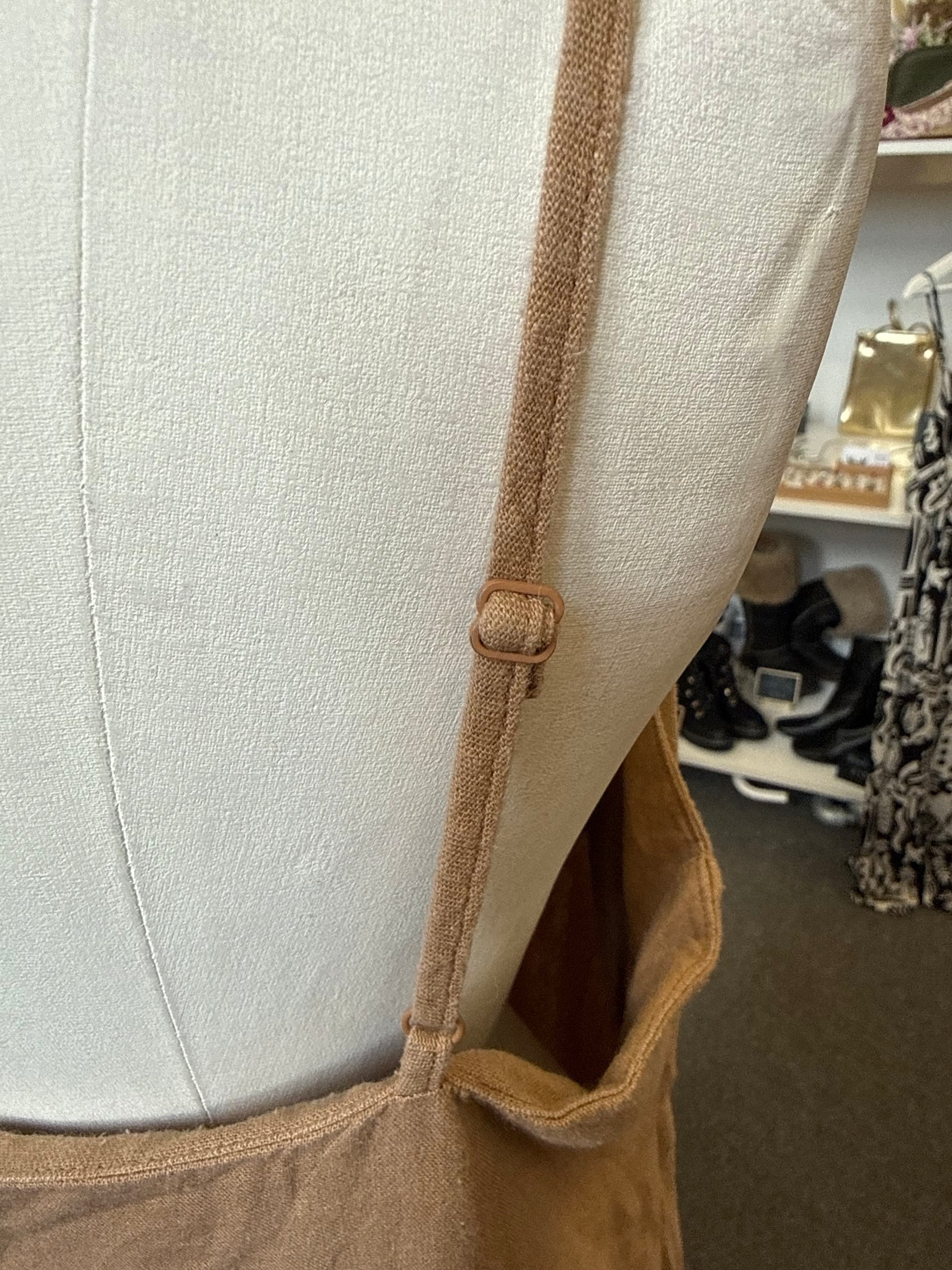 New Look linen blend brown midi dress