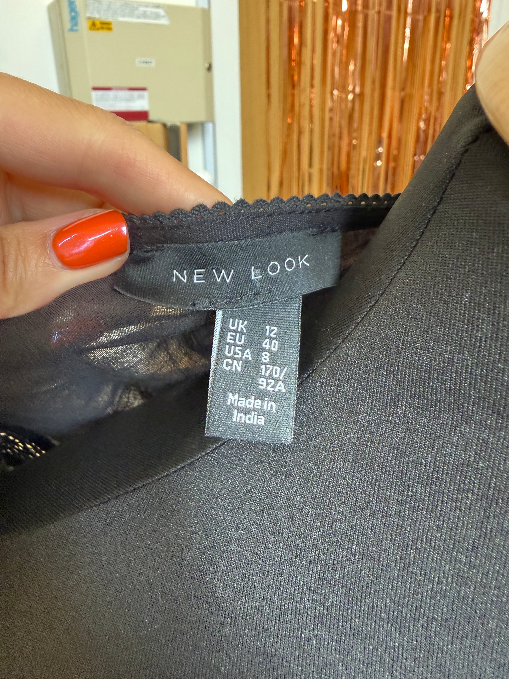 New Look black frill broderie anglaise detail blouse