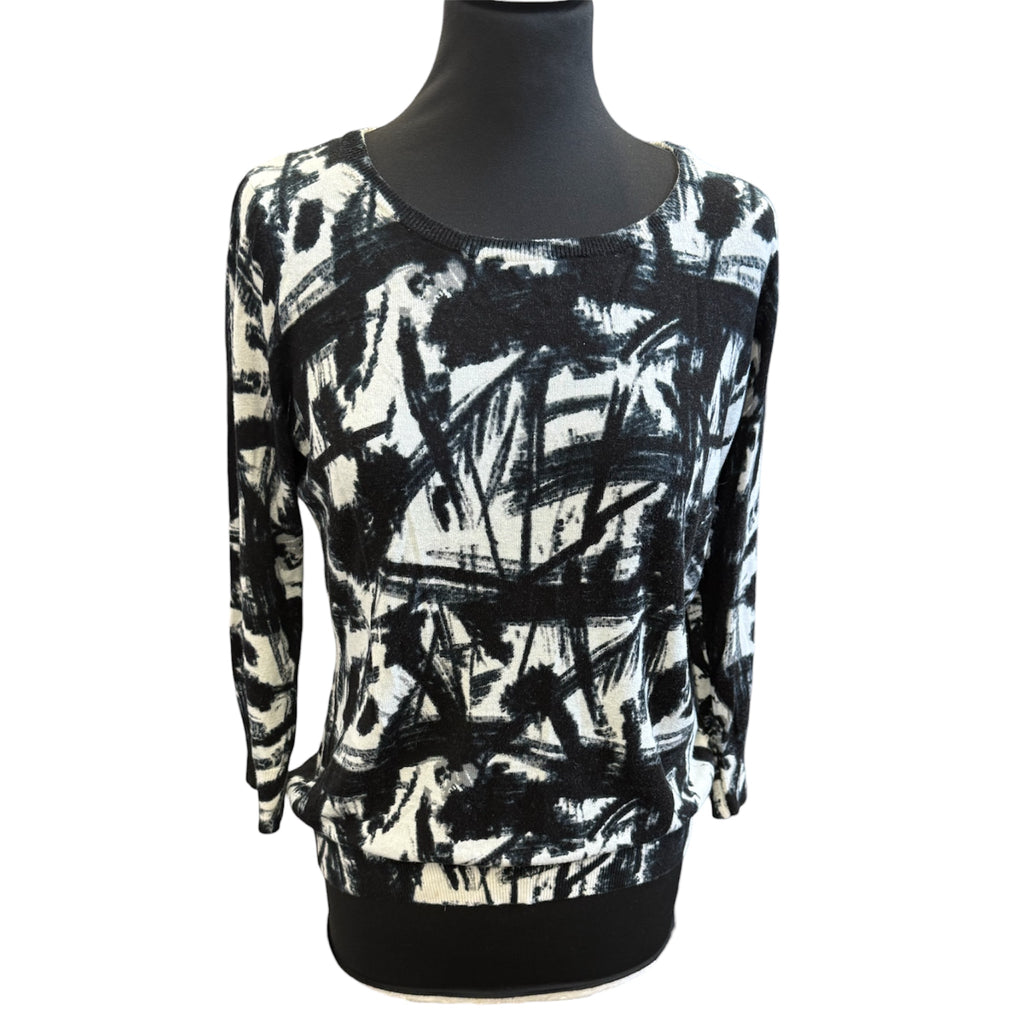 Betty Jackson abstract pattern round neck jumper