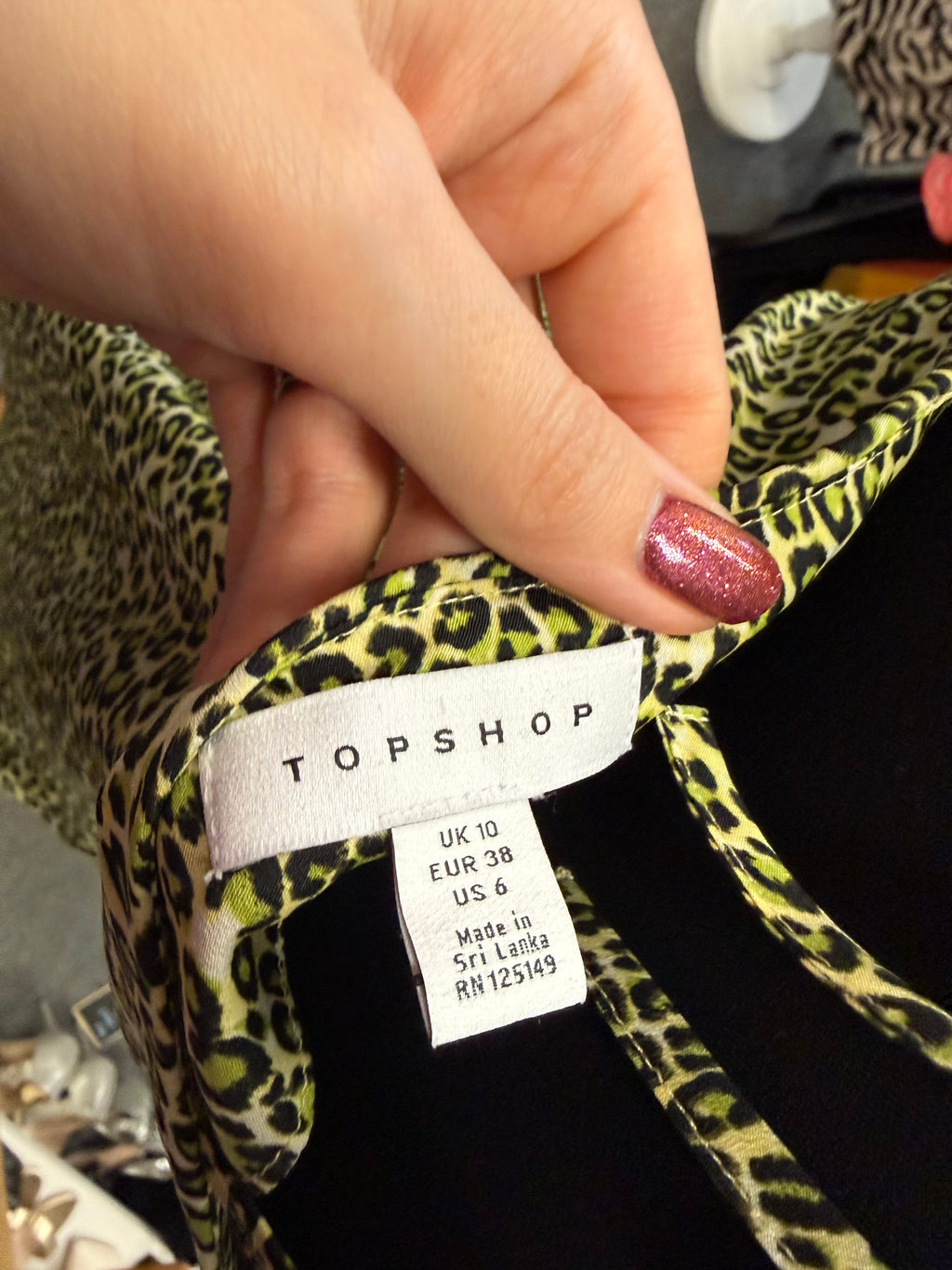 Topshop animal print strappy top