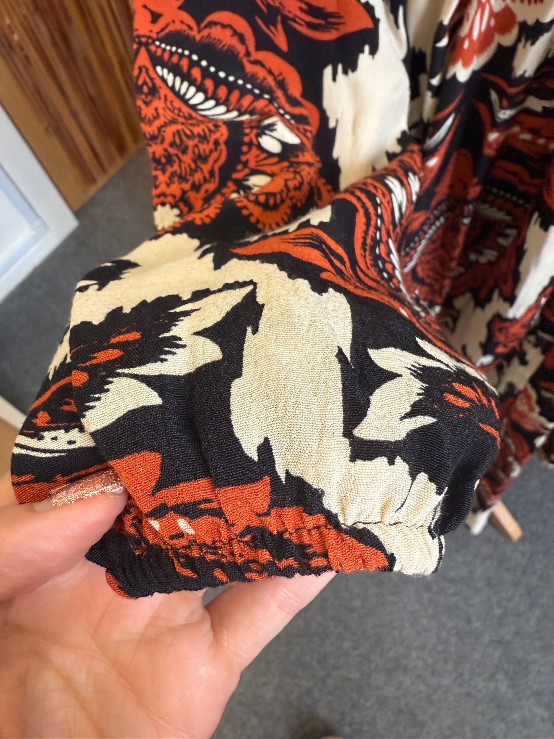 F&F paisley print long sleeved belted dress