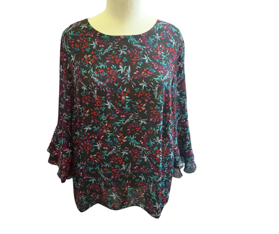 Dorothy Perkins floral frill sleeve blouse
