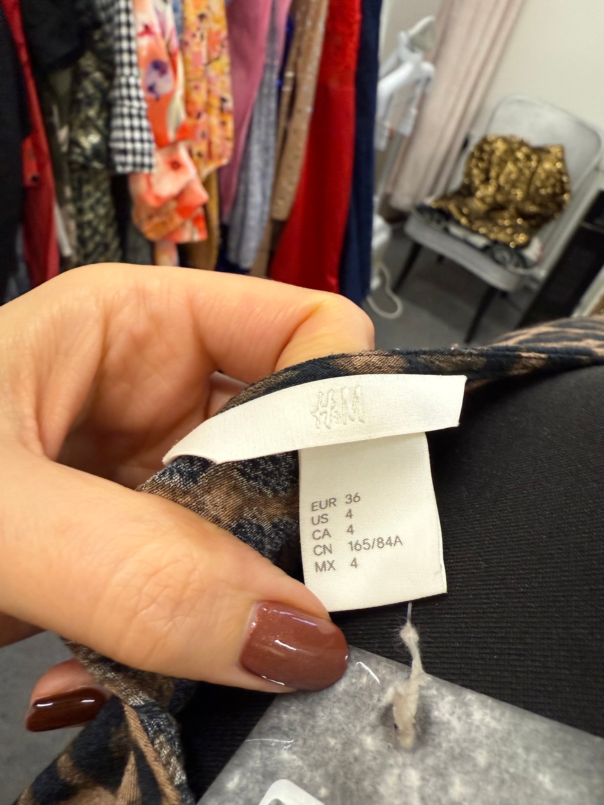 H&M leopard print wrap long sleeved dress