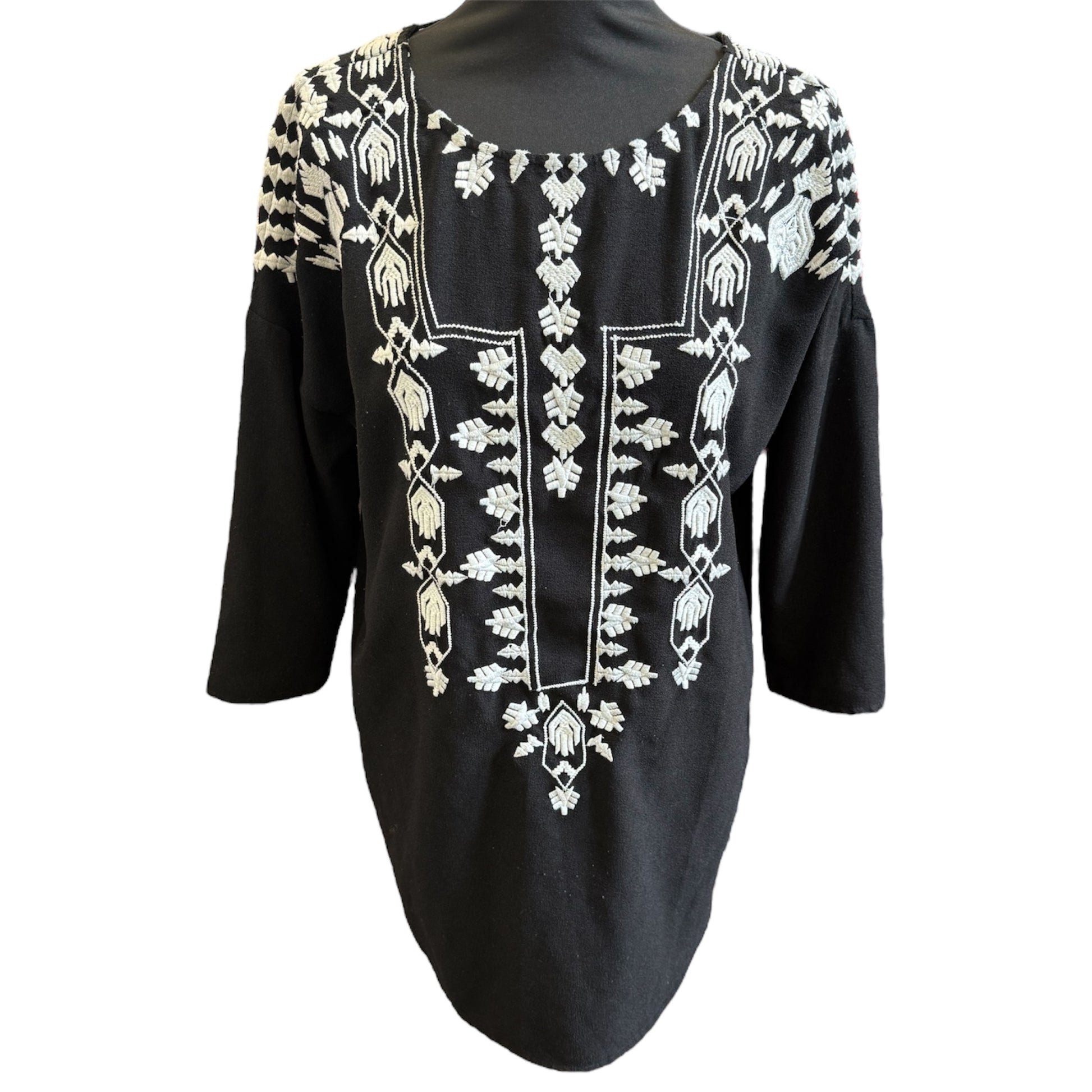 Zara embroidered mini dress