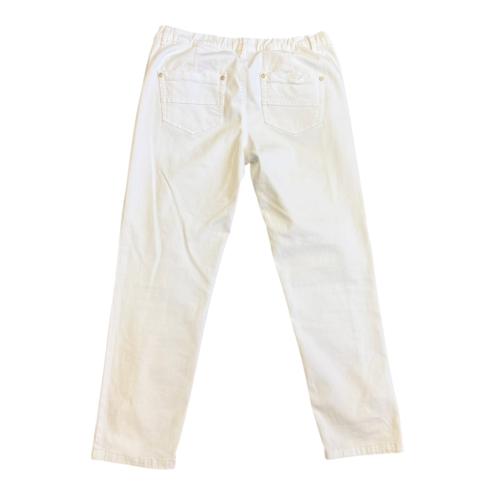 Anna Montana white crop zip bottom trousers