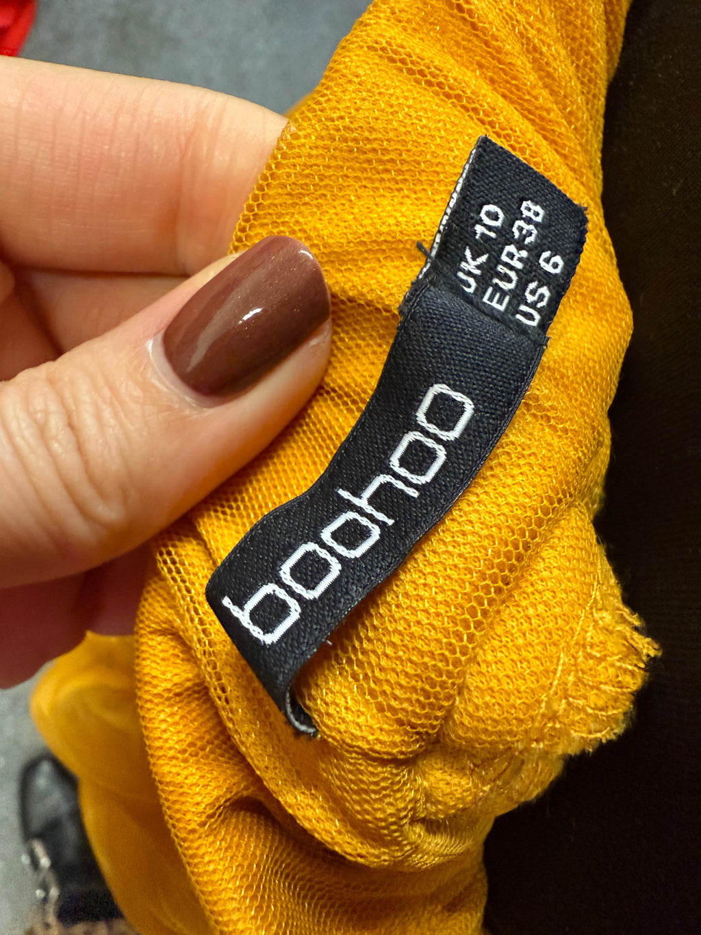 Boohoo mustard tulle layered maxi skirt