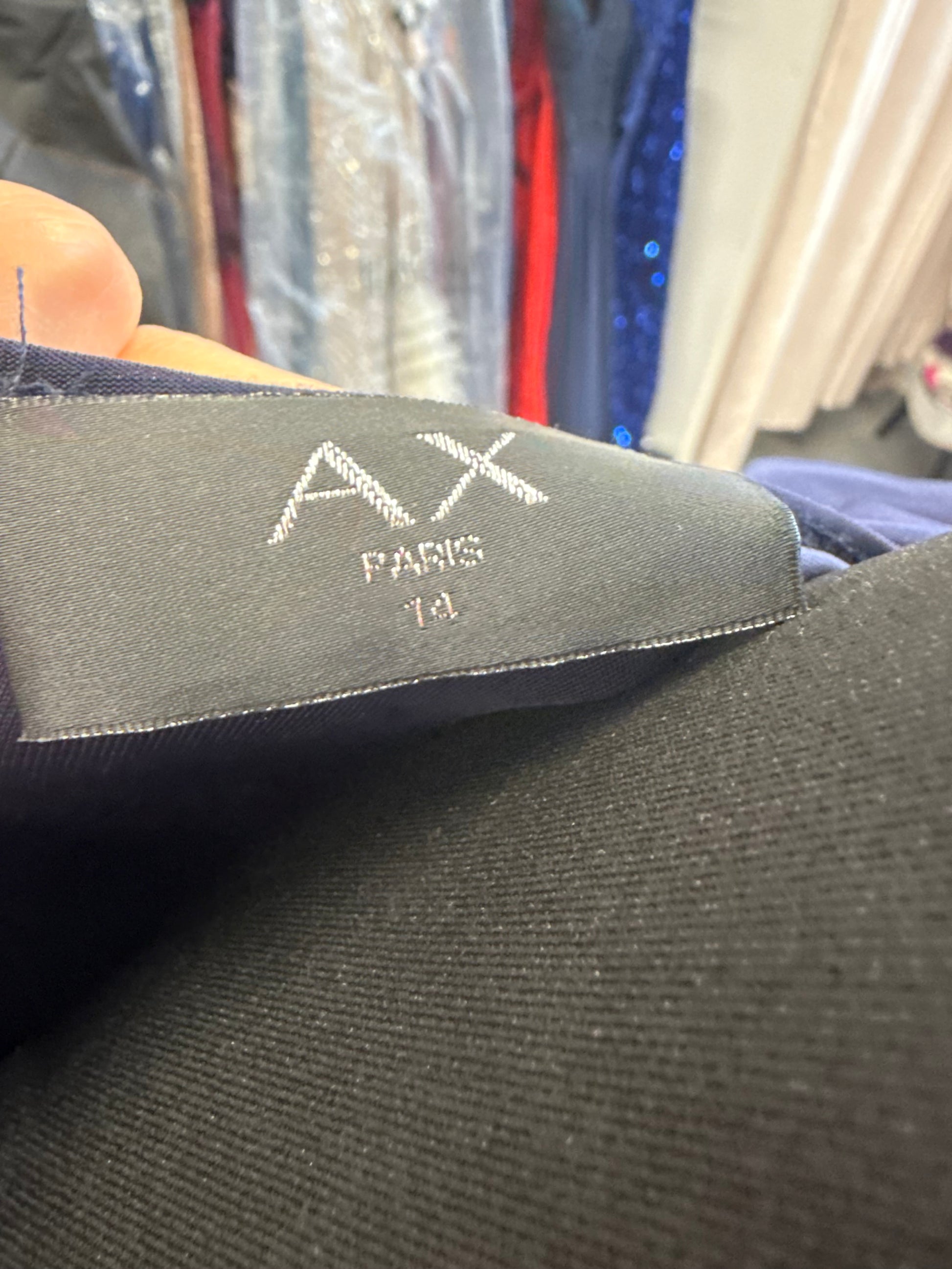 AX Paris navy long sleeved rusche dress