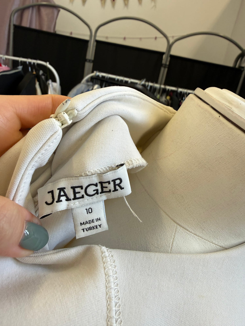 Jaeger off white round neck structured top