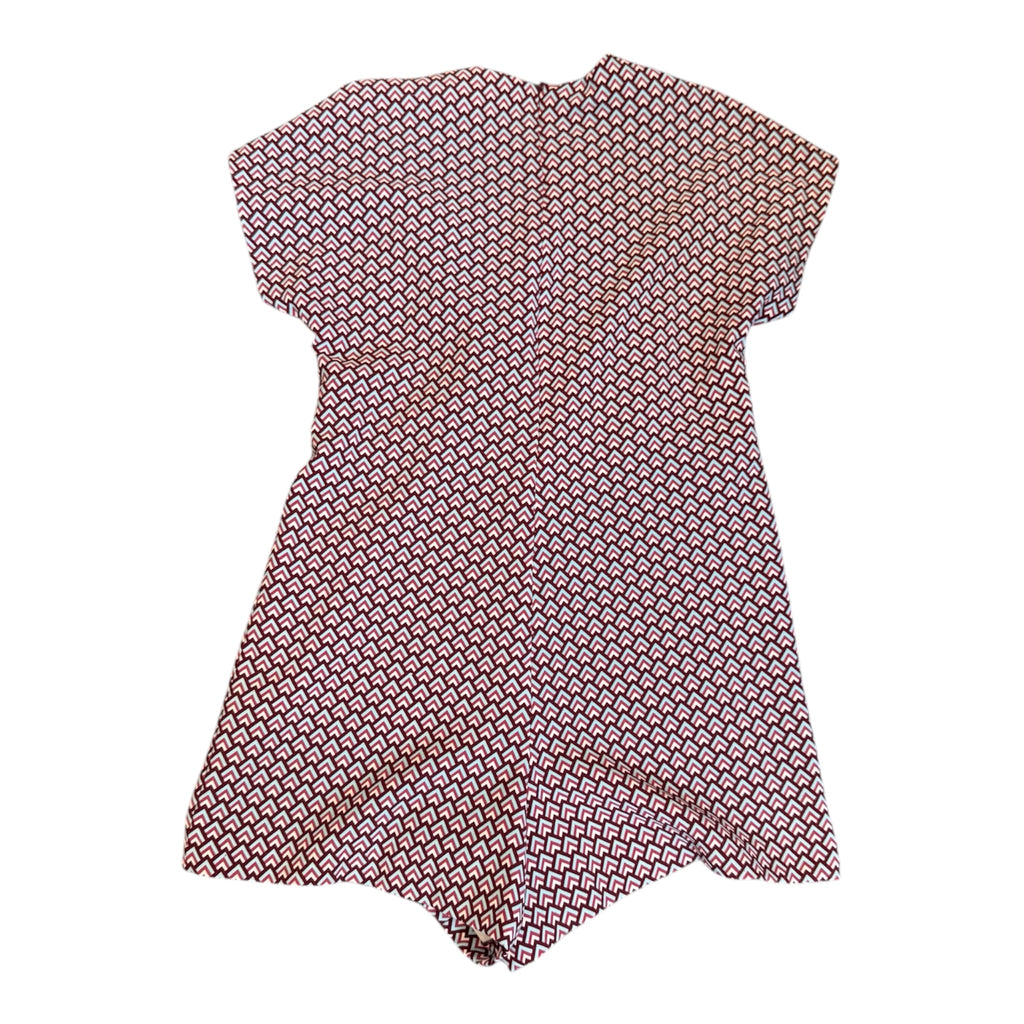 Zara burgundy geometric short sleeve playsuit