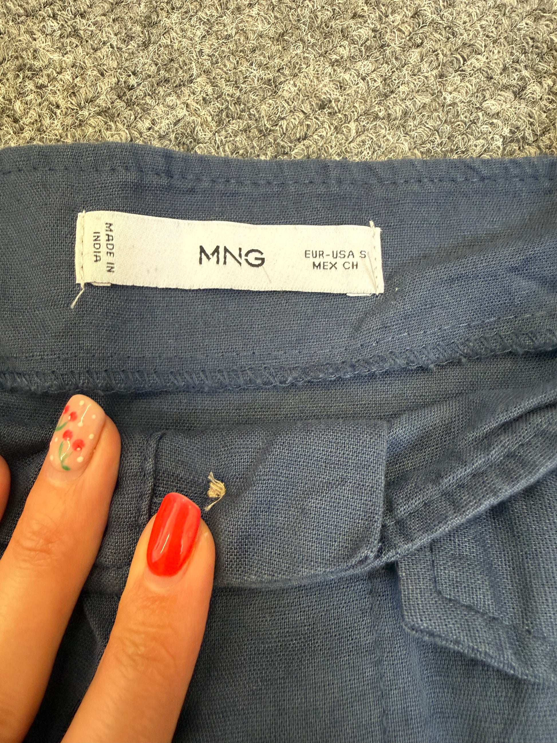 Mango navy button sleeveless playsuit