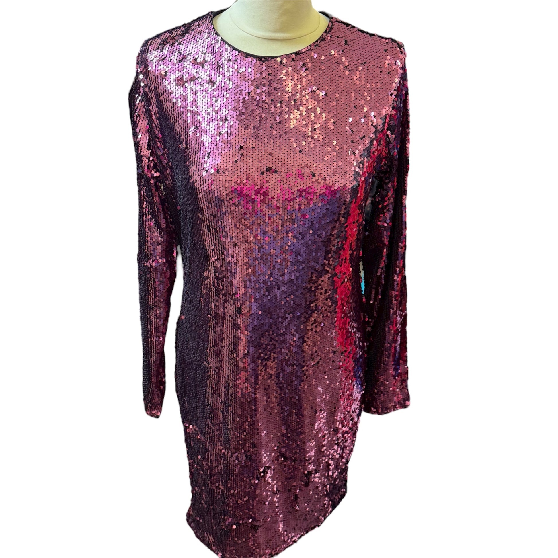 Very pink sequin mini dress