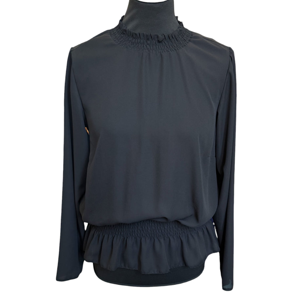 Select black high neck blouse