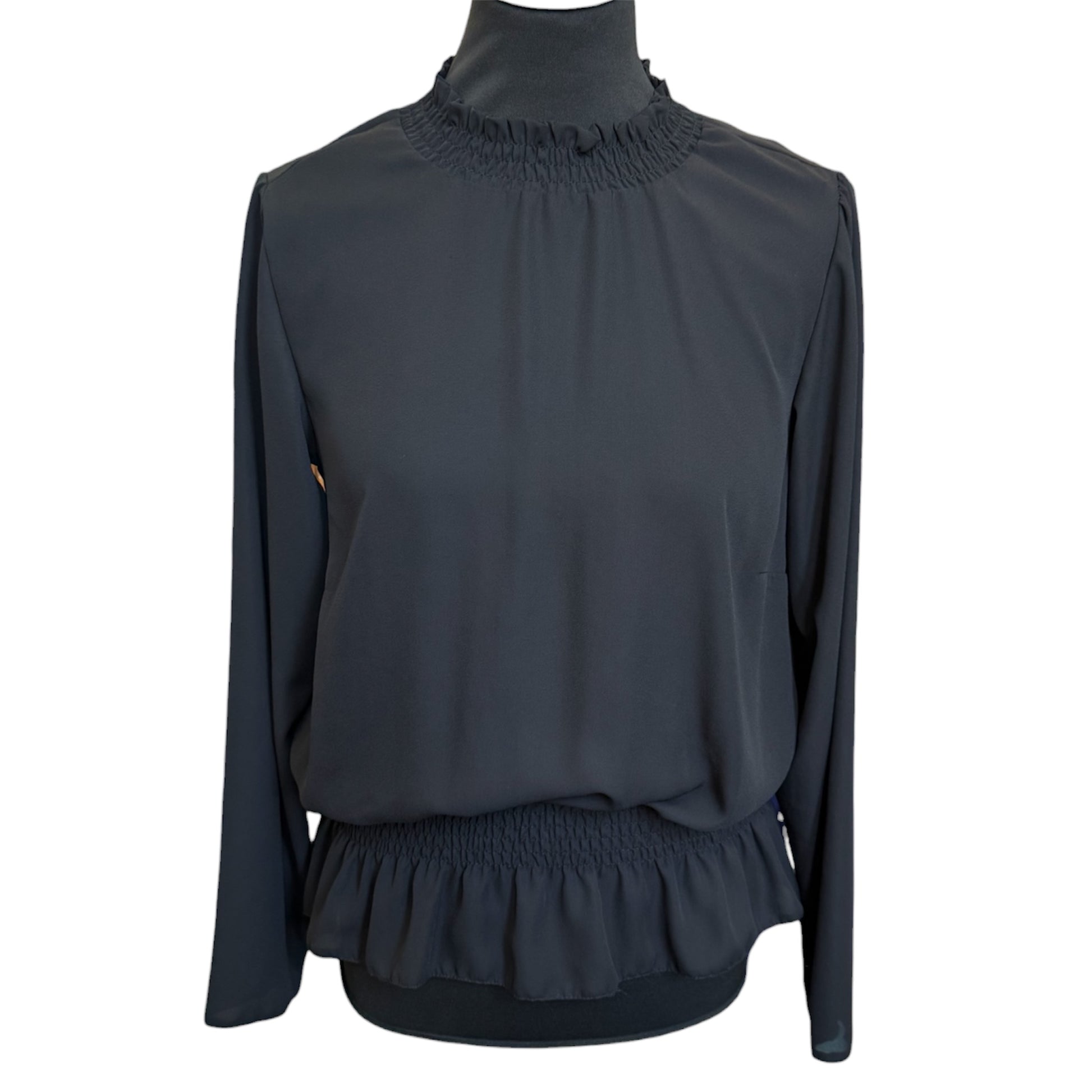 Select black high neck blouse