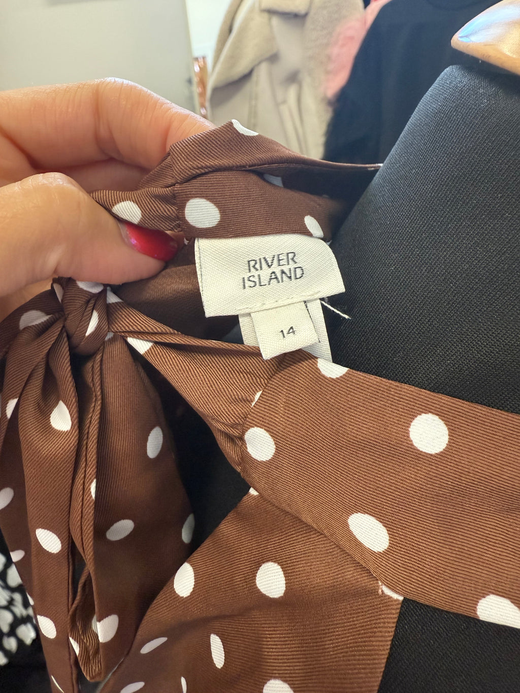 River Island polka dot halter neck top