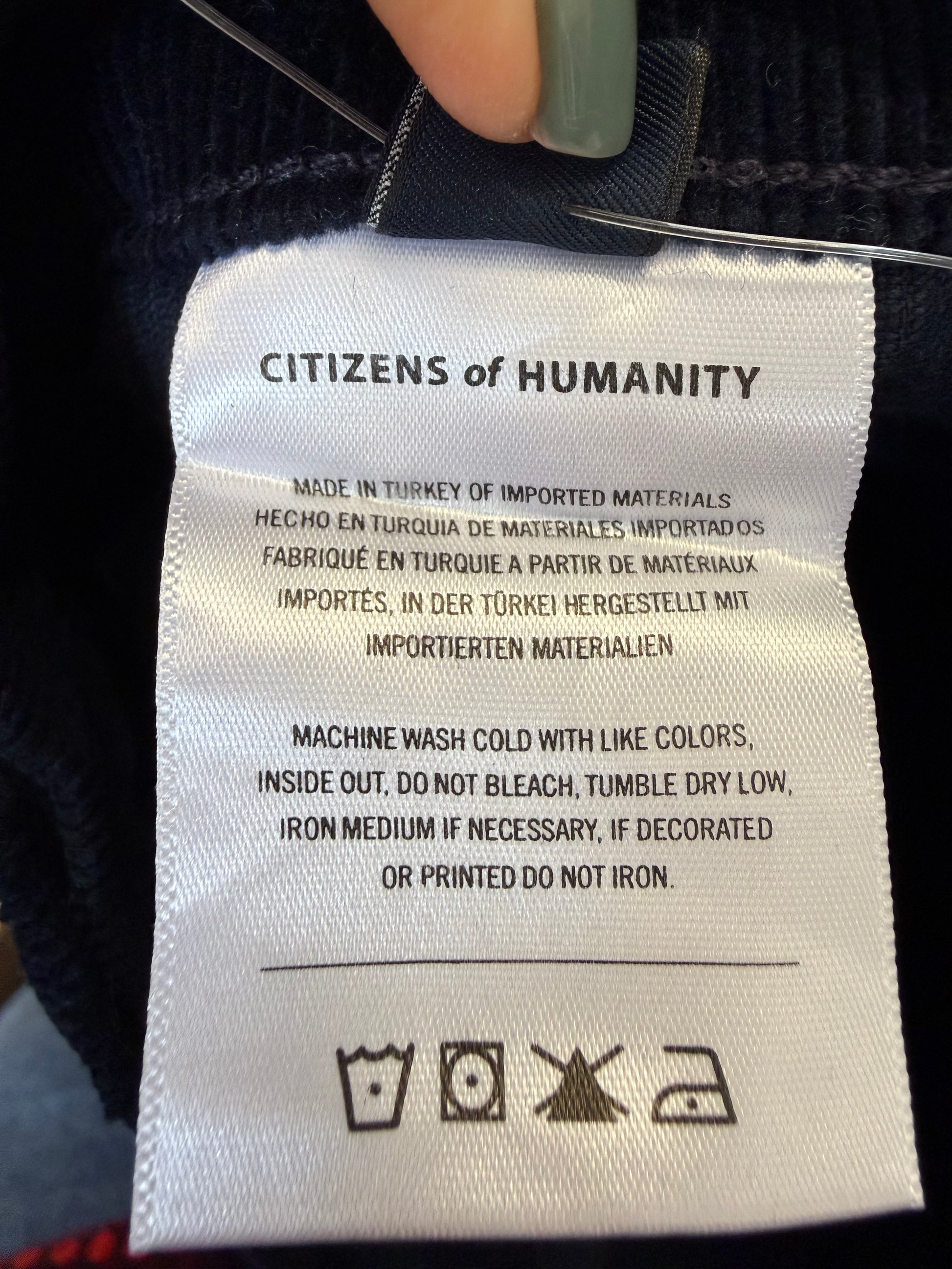 Citizens of Humanity high waisted navy wide leg cords