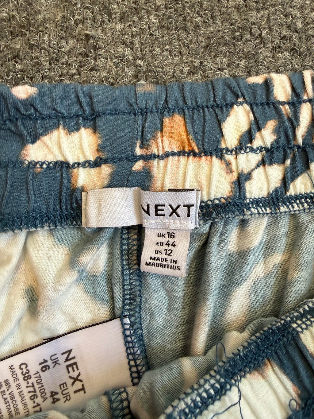 Next blue tie die effect shorts