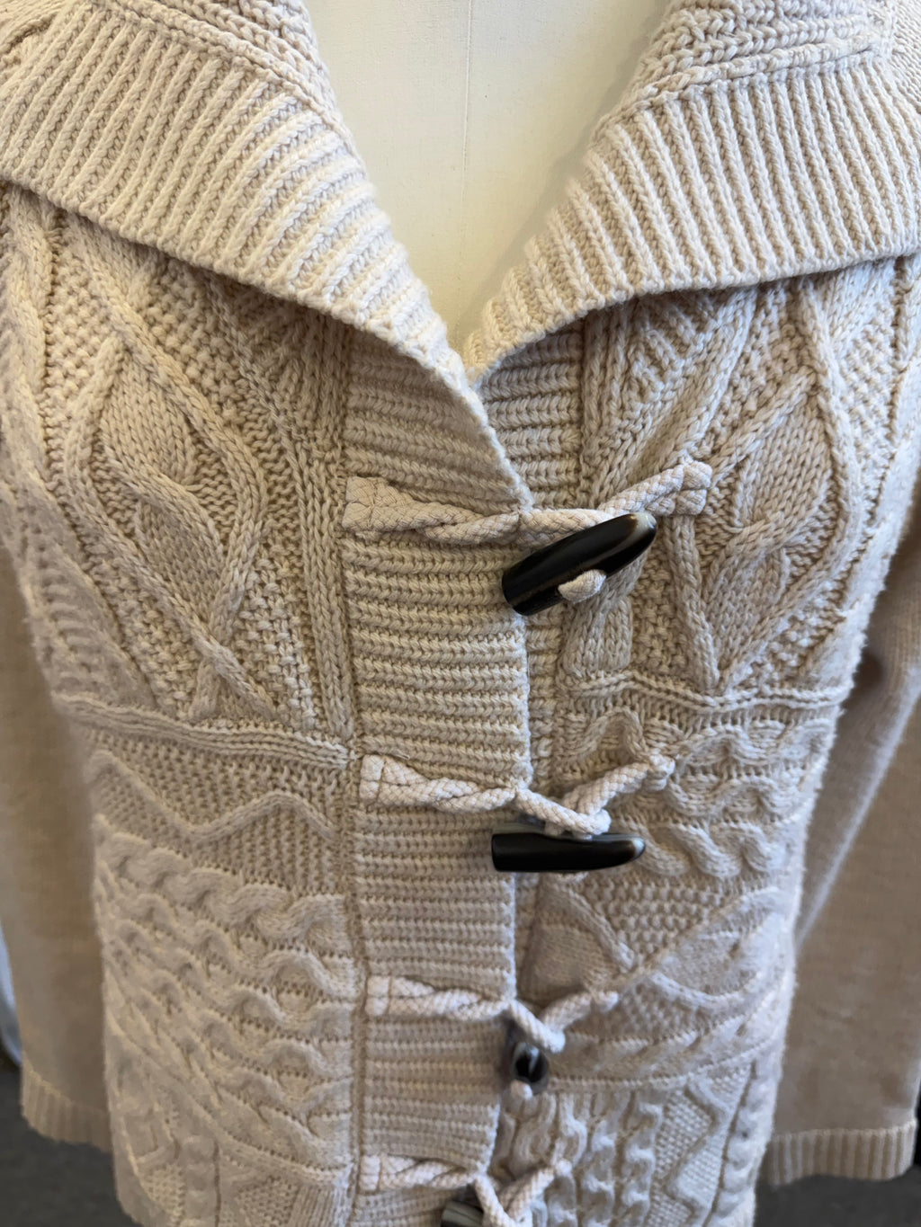 FatFace beige toggle knit cardigan