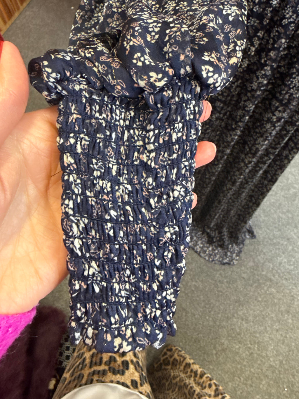 Navy floral long sleeve maxi dress