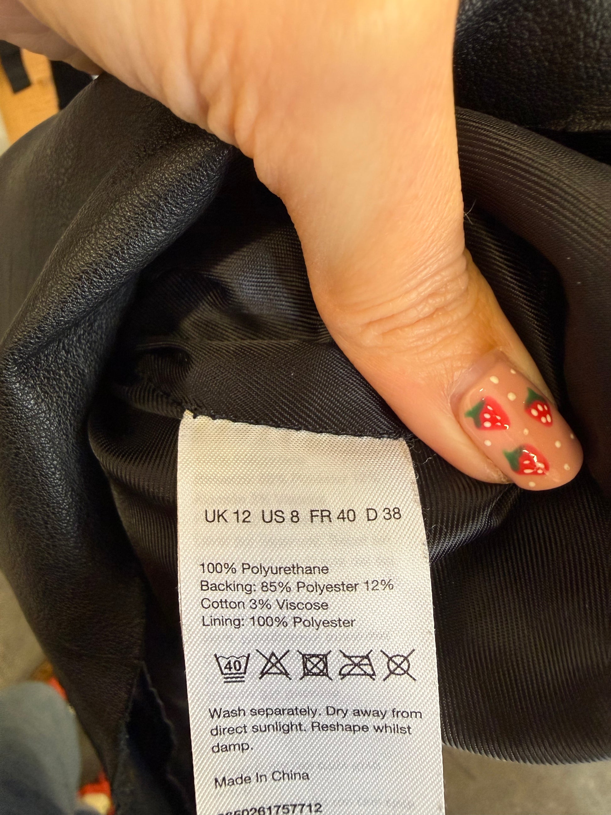 Warehouse black pleather mini skirt