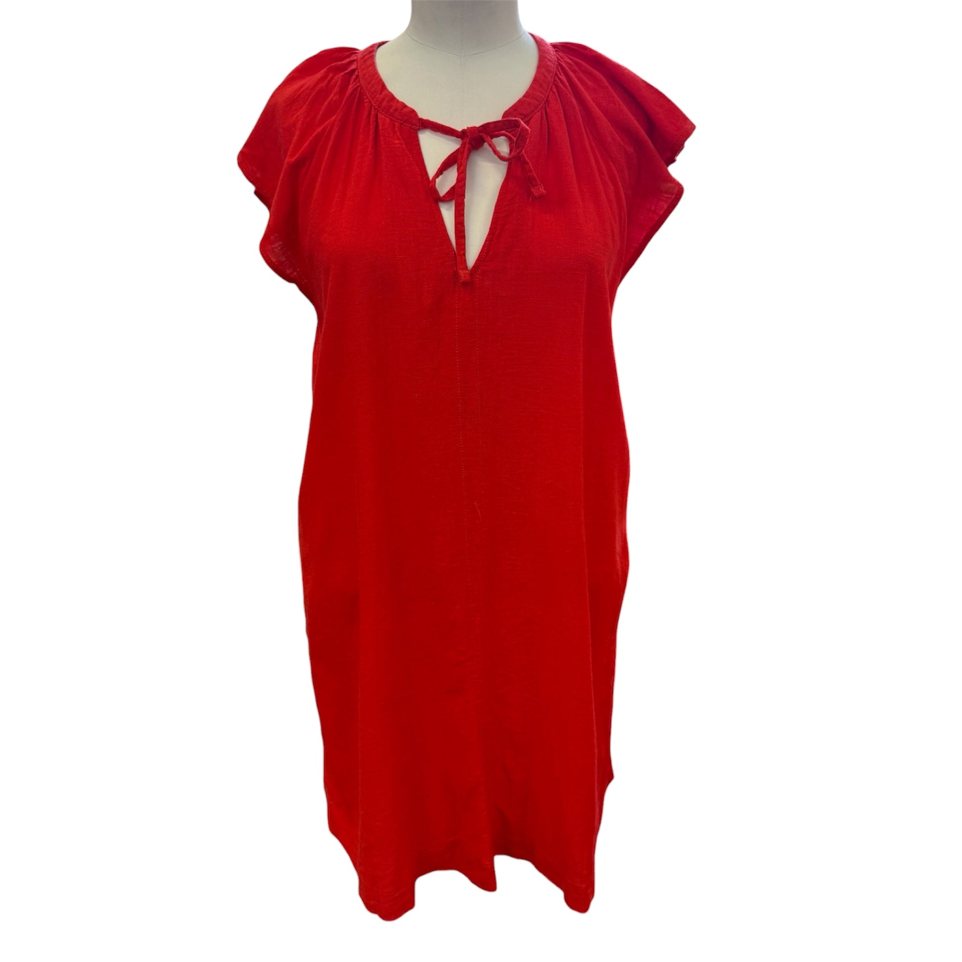 Next red linen blend mini dress