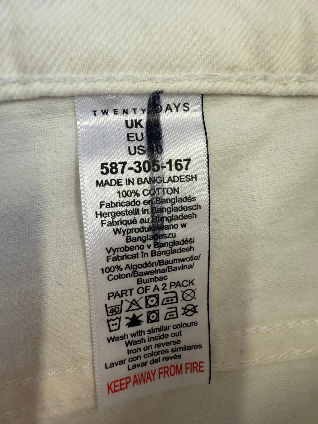 Twenty Days white wide leg jeans