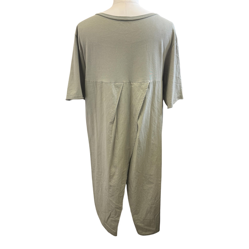 Zara khaki longline tie front top