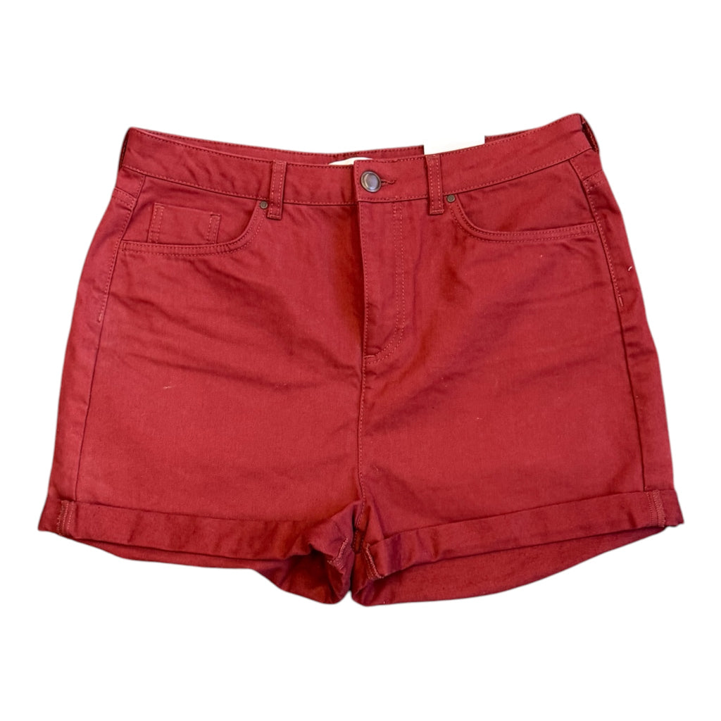 M&S burgundy denim shorts
