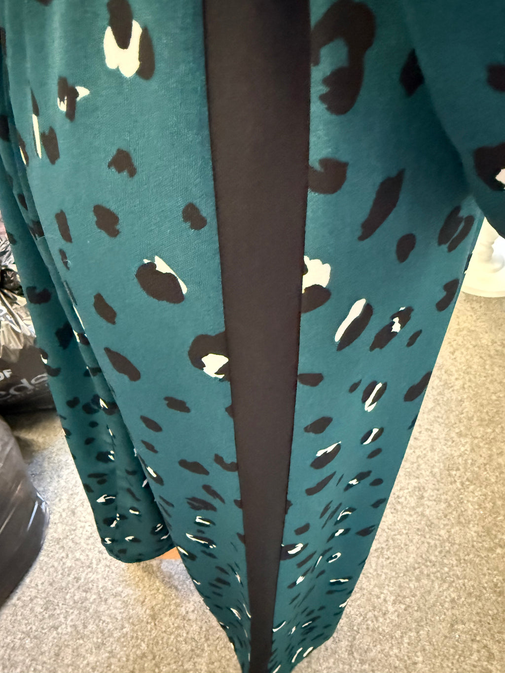 Teal animal print midi dress