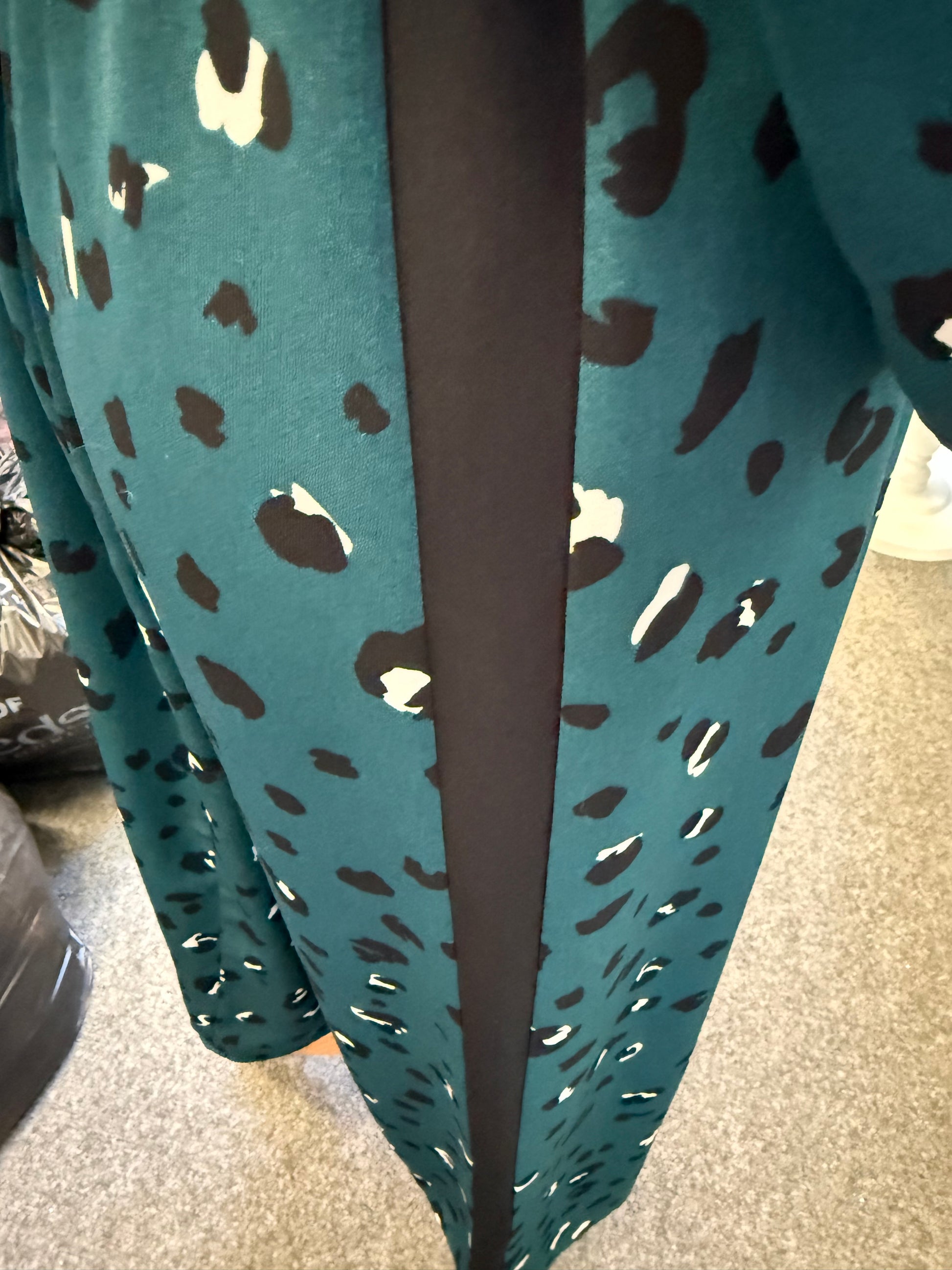 Teal animal print midi dress