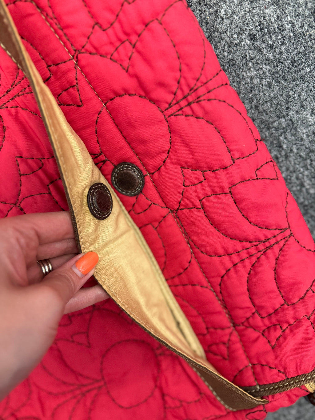 Fossil red satchel style bag