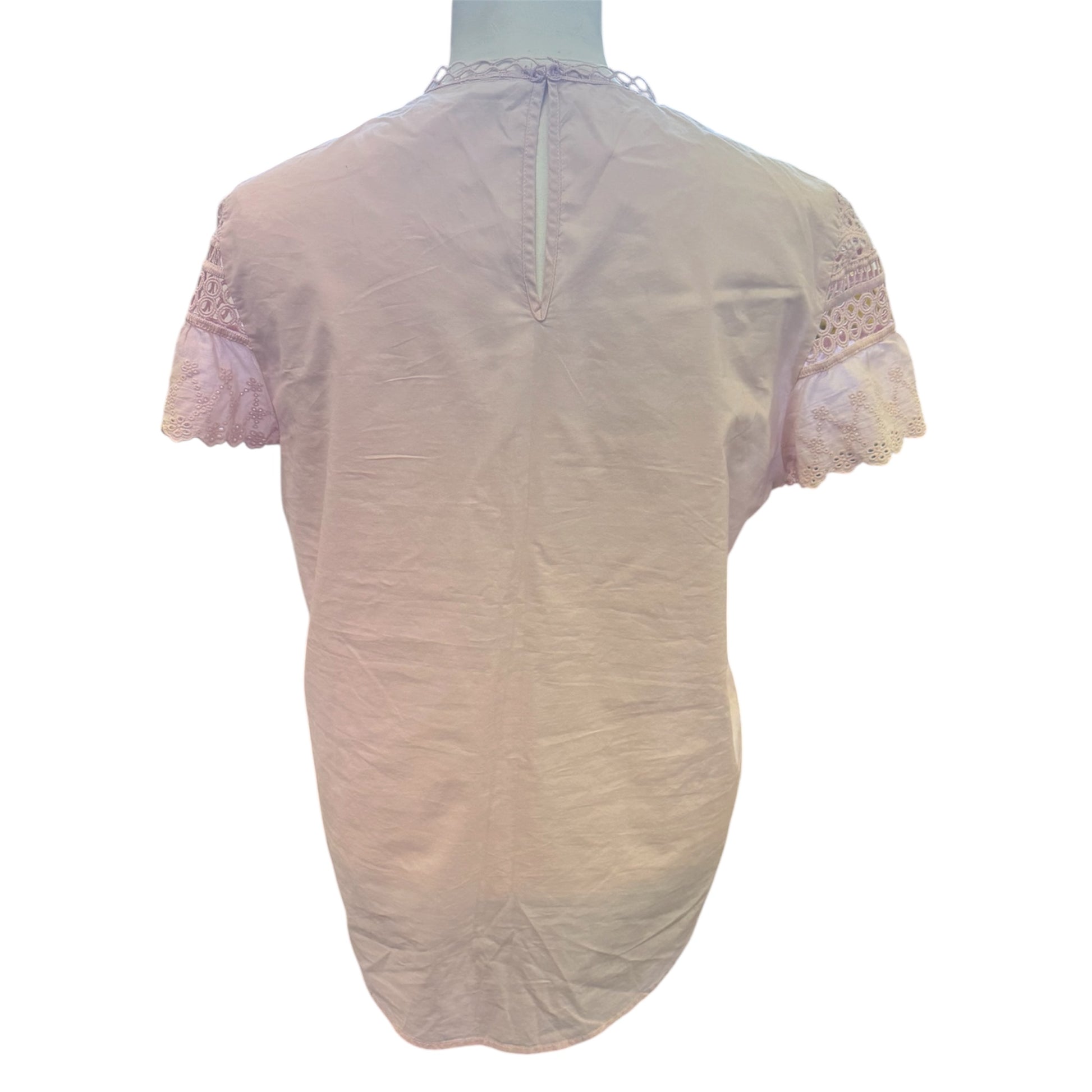 River Island pink broderie anglaise short sleeve top