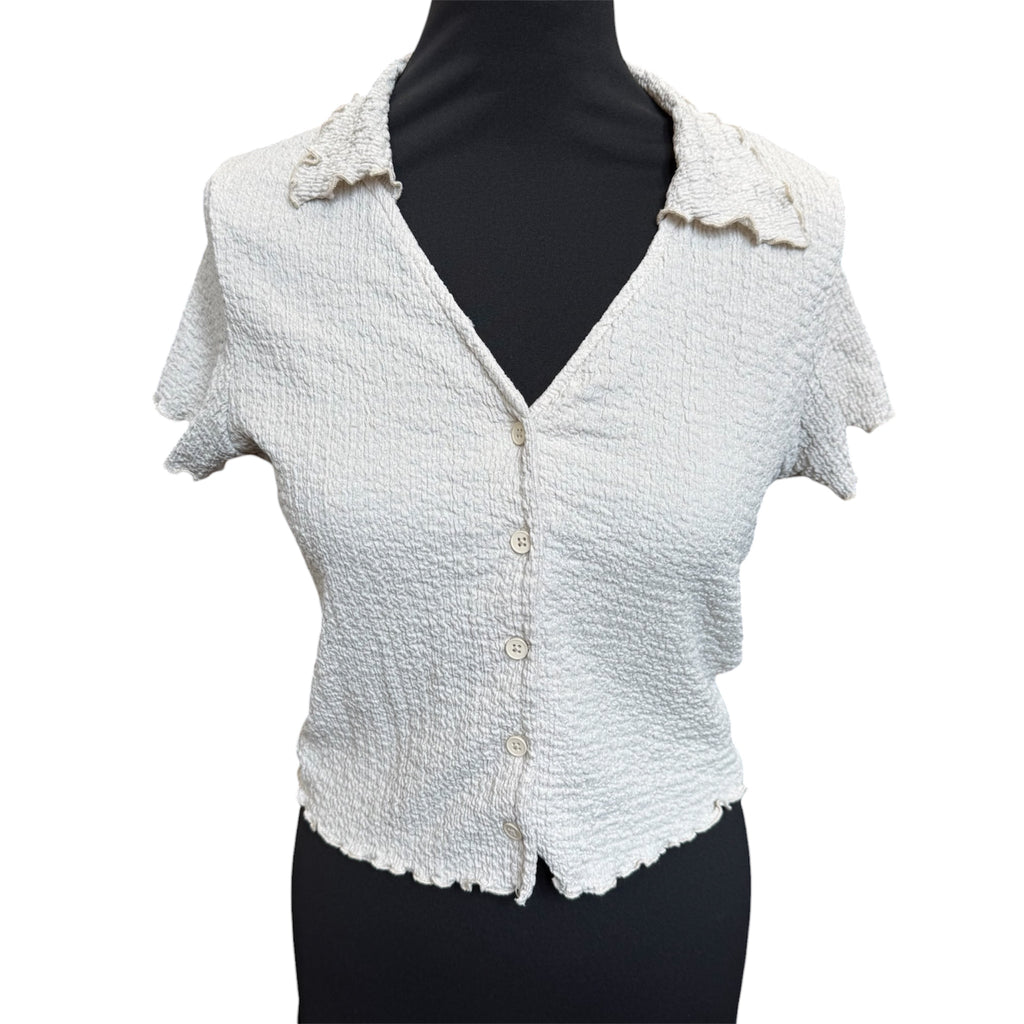 Primark crinkle effect collared blouse