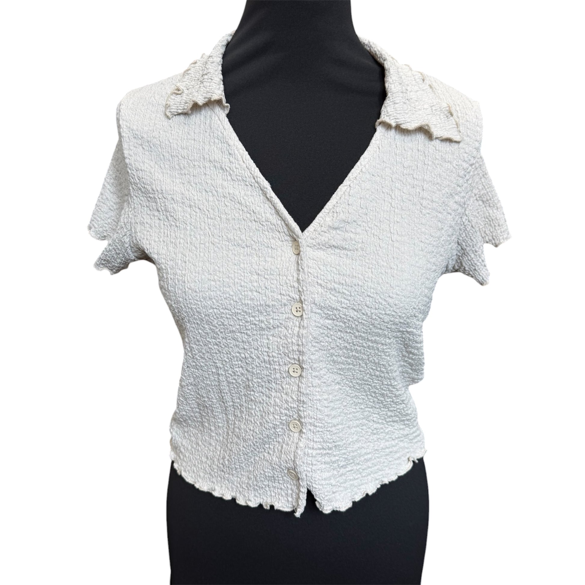 Primark crinkle effect collared blouse