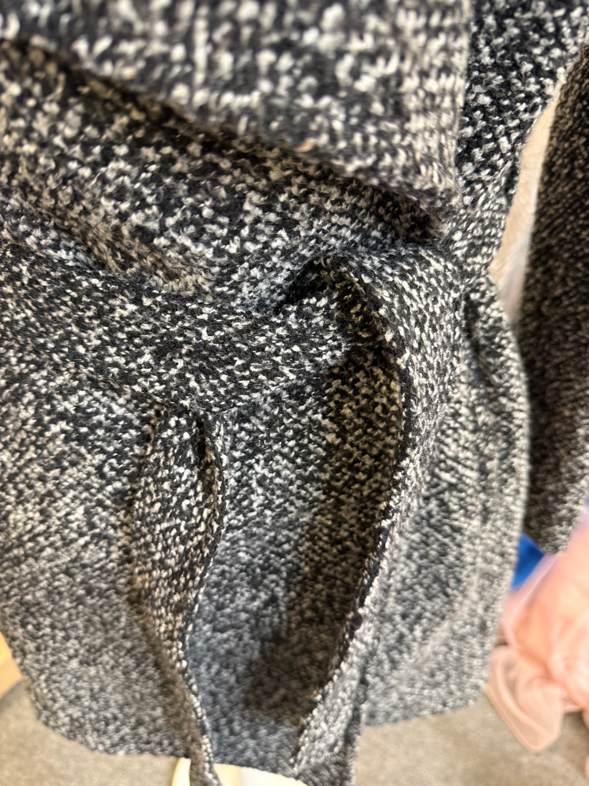 Next black and white collared belted coat