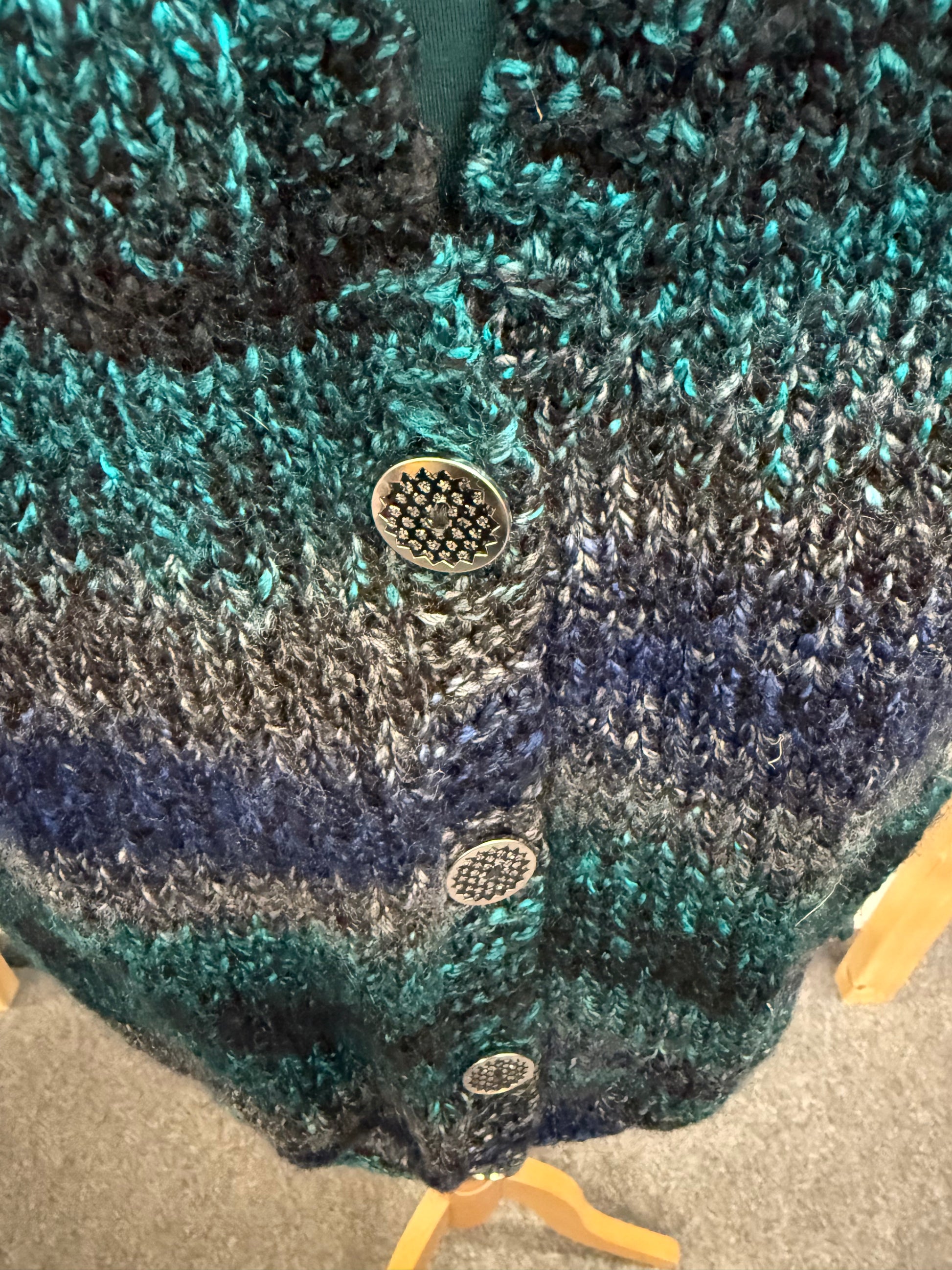 Soya concept long sleeve top and hand knit waistcoat