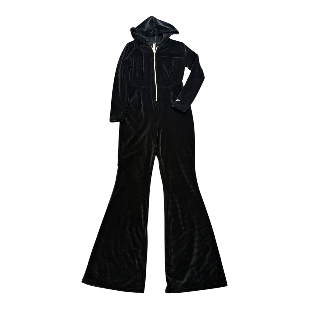 Fabletics velour hooded zip flare jumpsuit