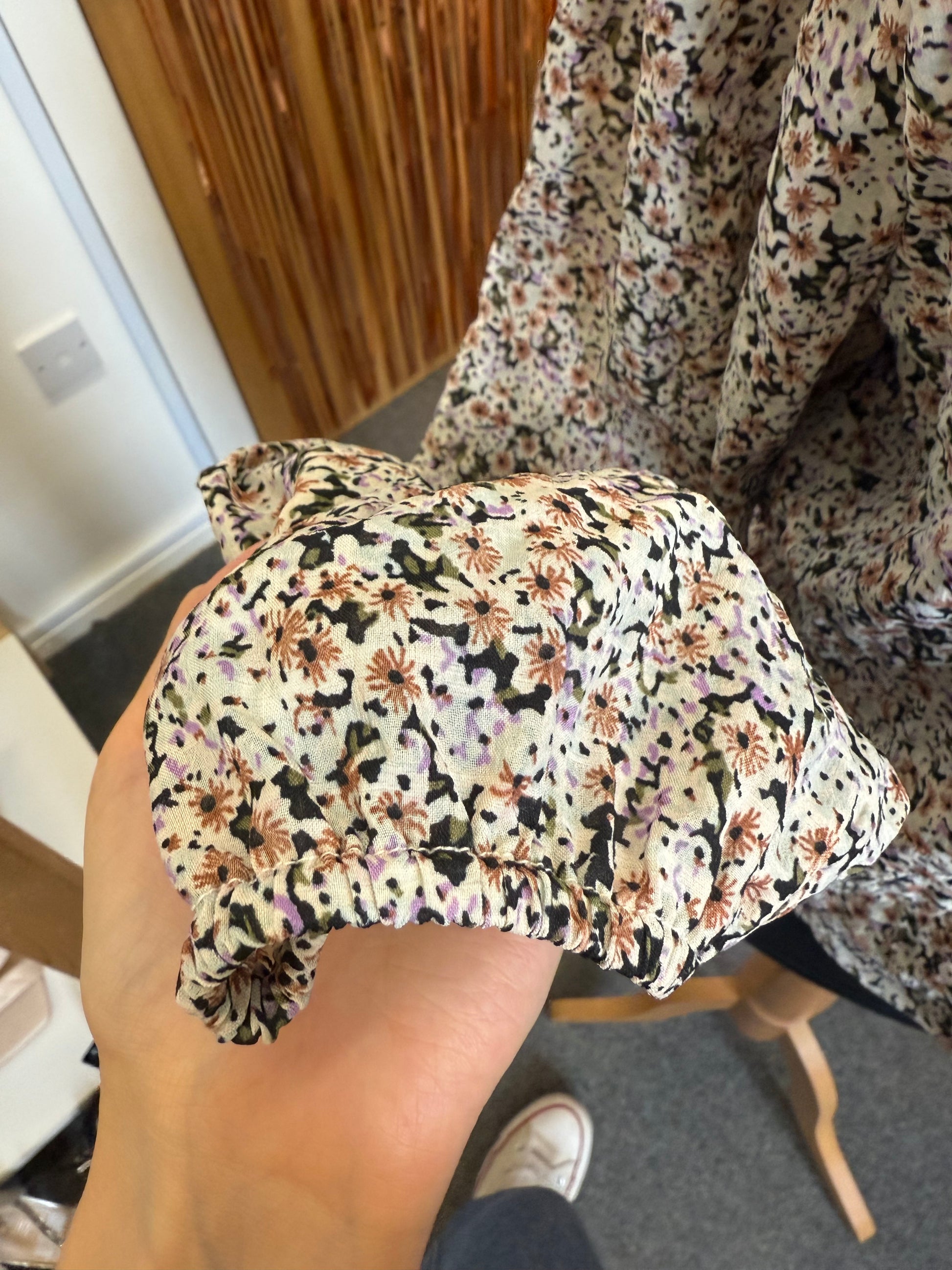 Only floral tie bottom blouse