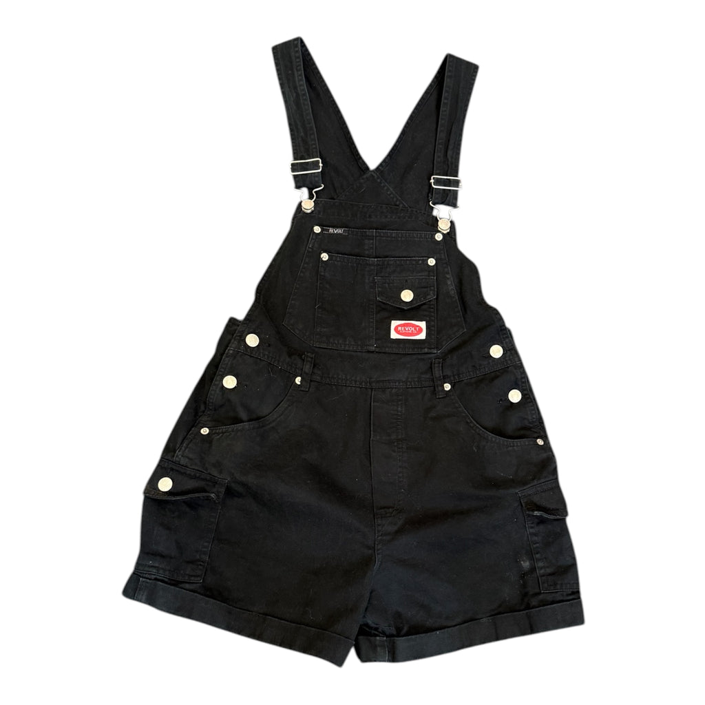 Revolt Clothing Co black short dungarees