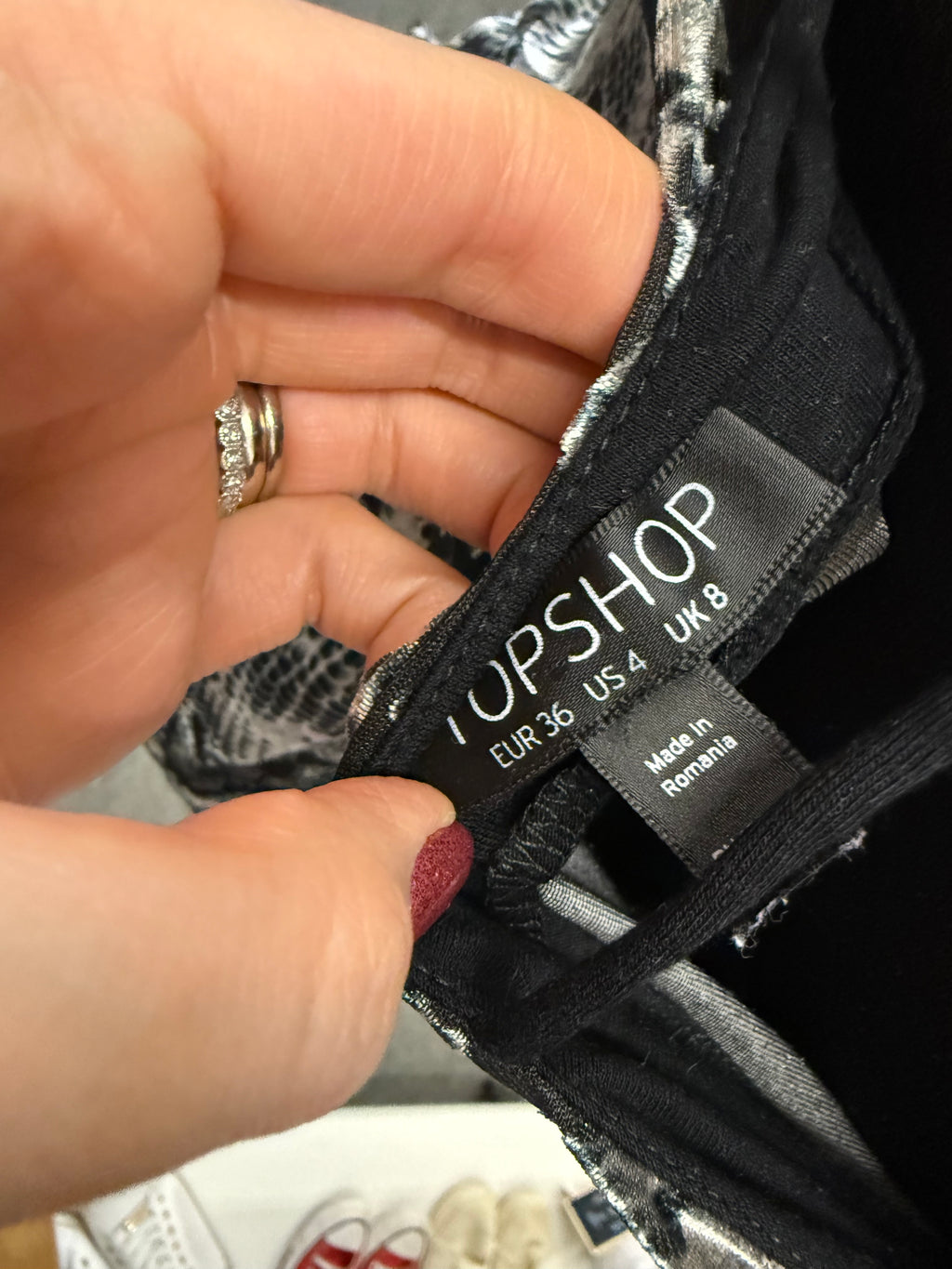 Topshop snakeskin velour strappy top