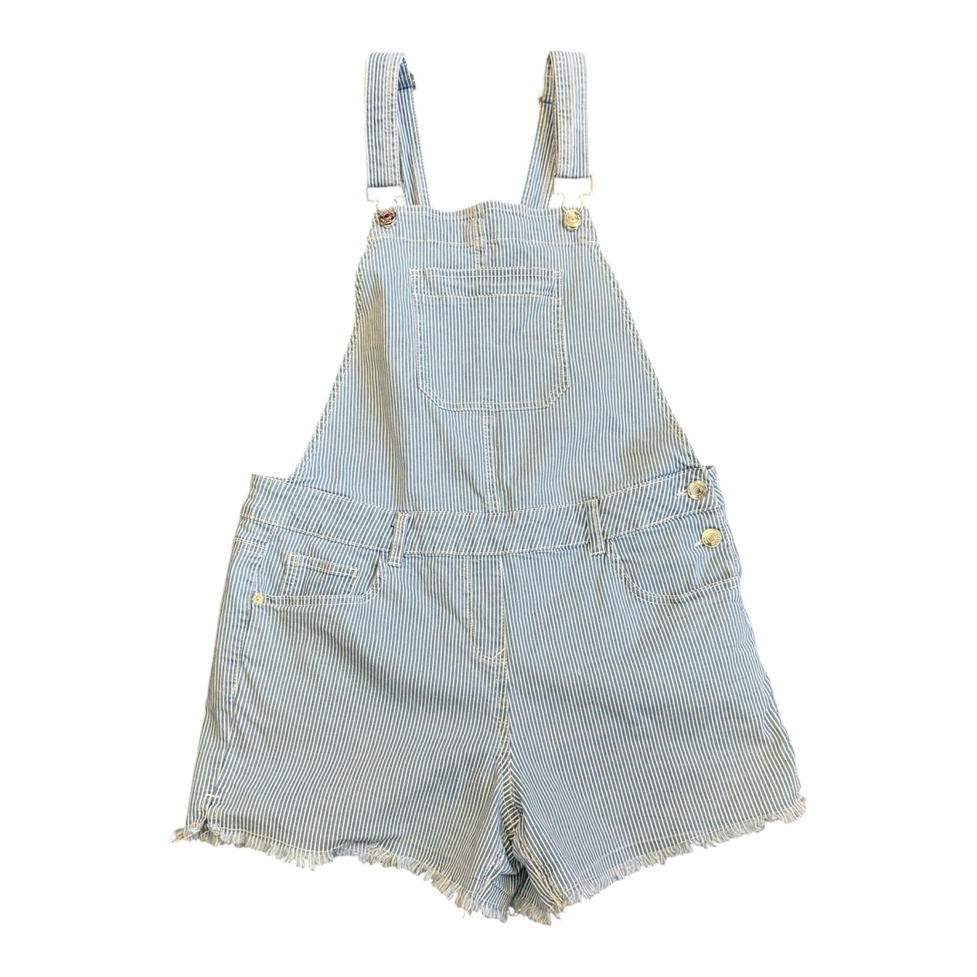 Denim stripe denim shorts dungarees