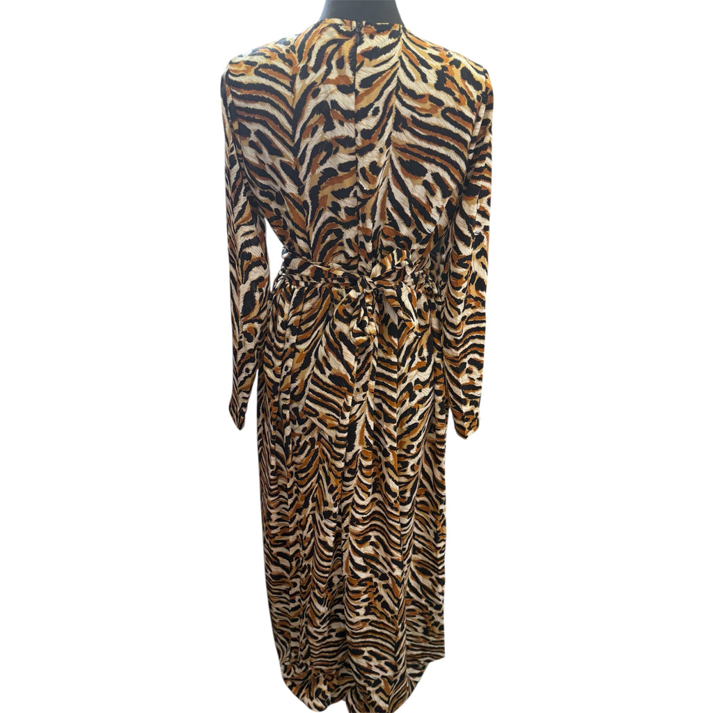 Boohoo animal print long sleeved maxi dress
