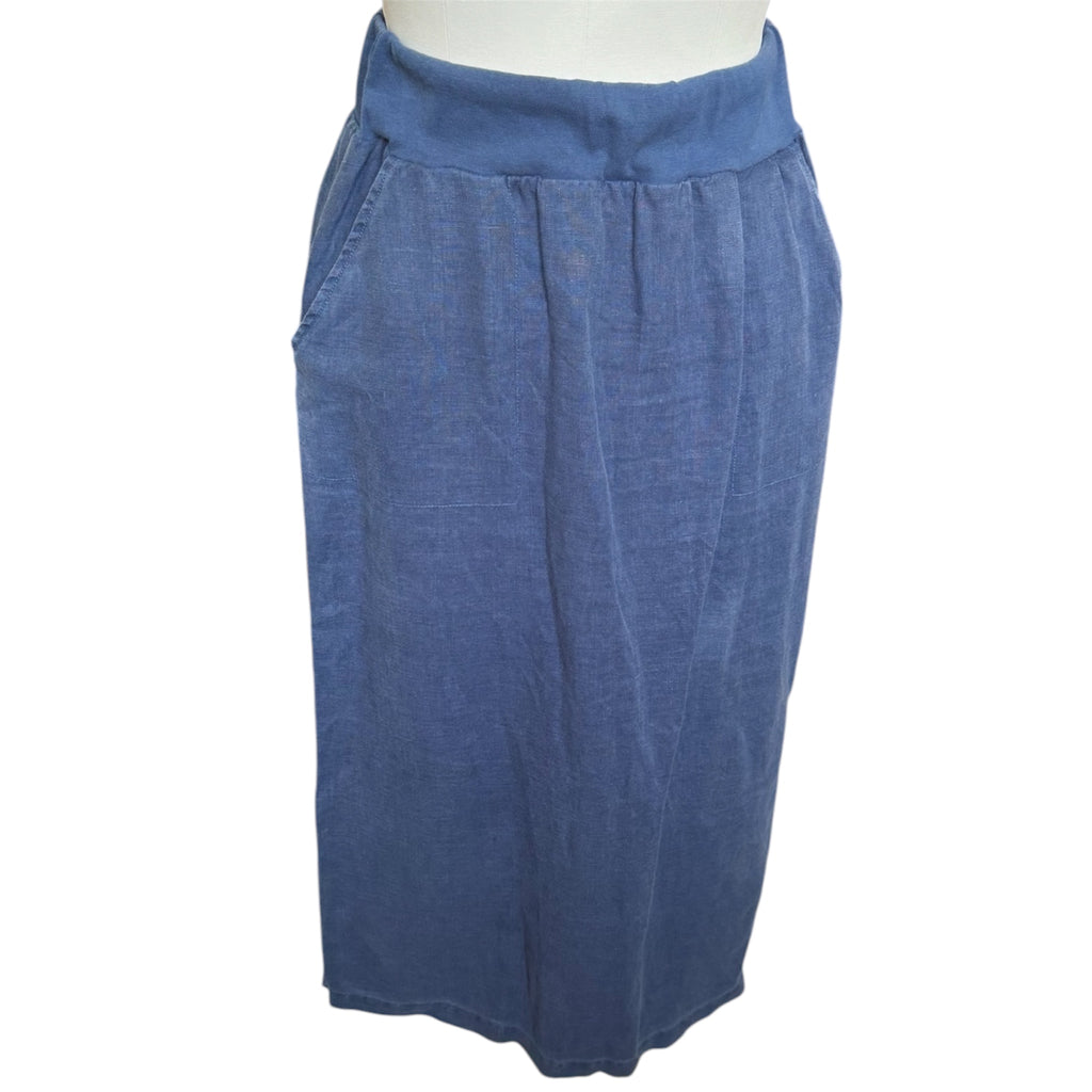 Seasalt blue linen midi skirt