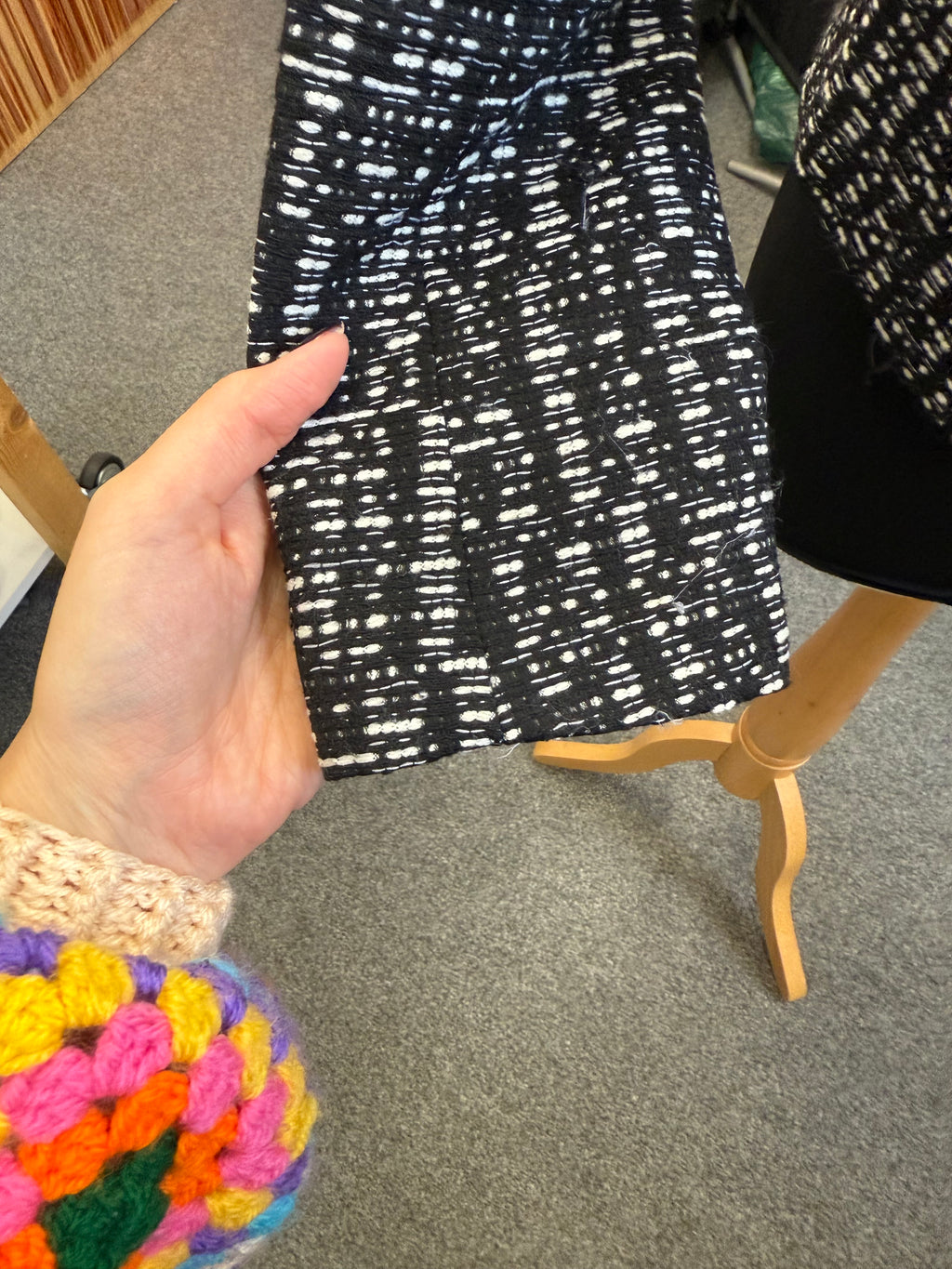 Topshop collarless jacquard jacket