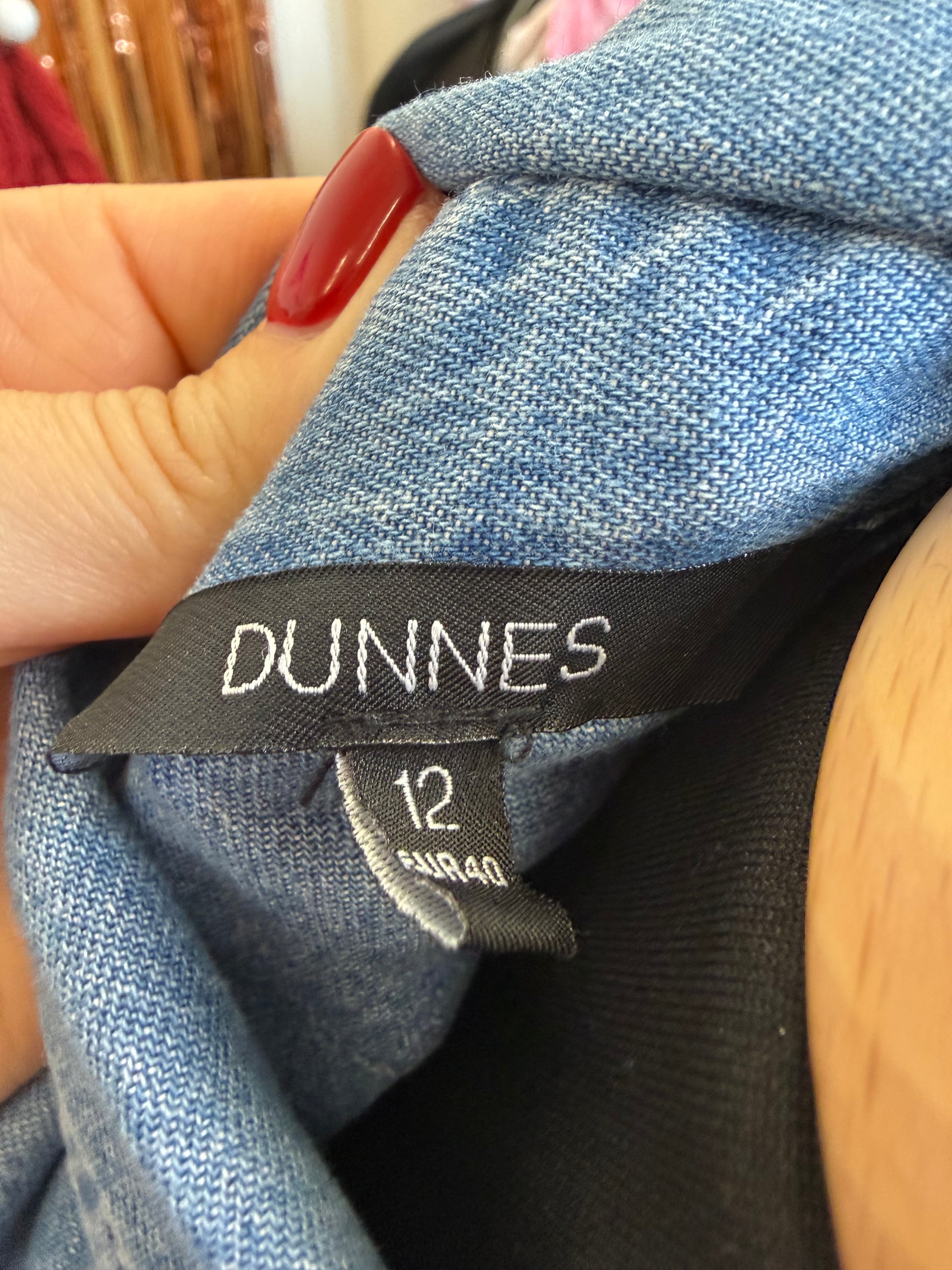 Dunnes press stud long sleeved denim mini dress