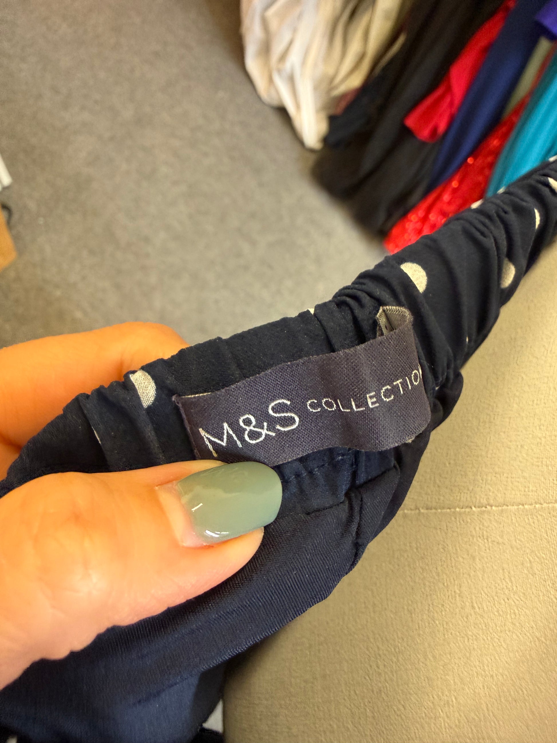 M&S polka dot frill mini skirt