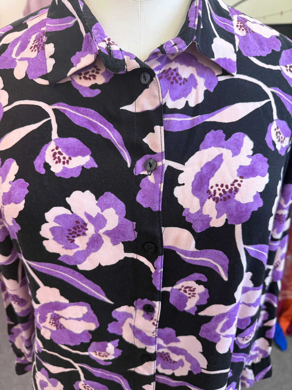 Lefties purple floral blouse