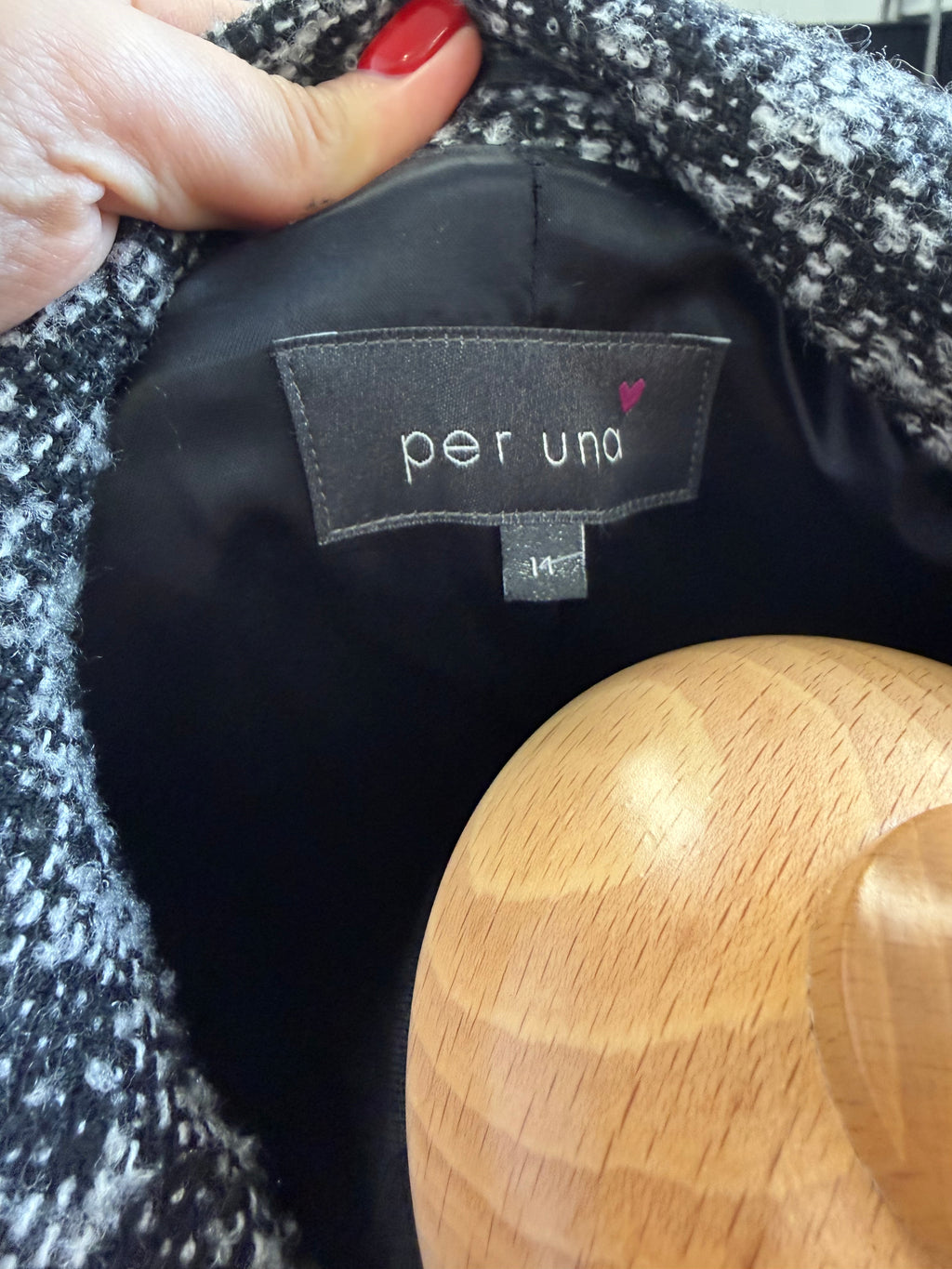 Per Una jacquard faux leather detail belted coat