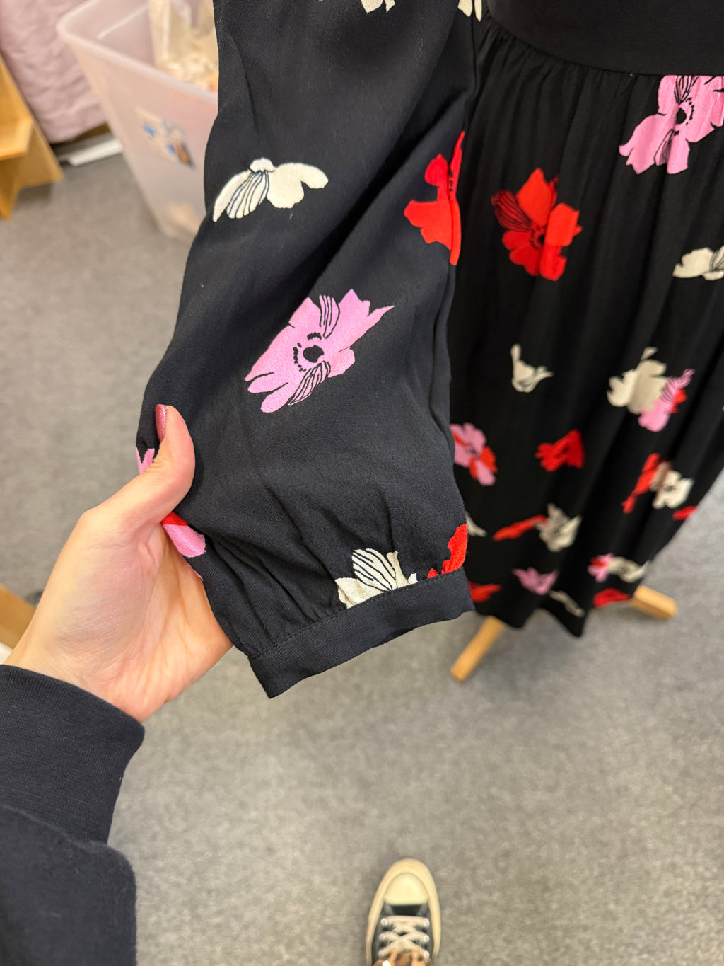 M&S floral long sleeved long dress